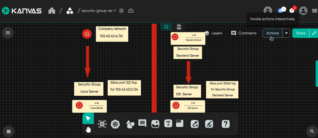 Navigate to Actions button